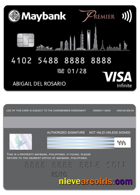 Philippines MayBank visa infinite card